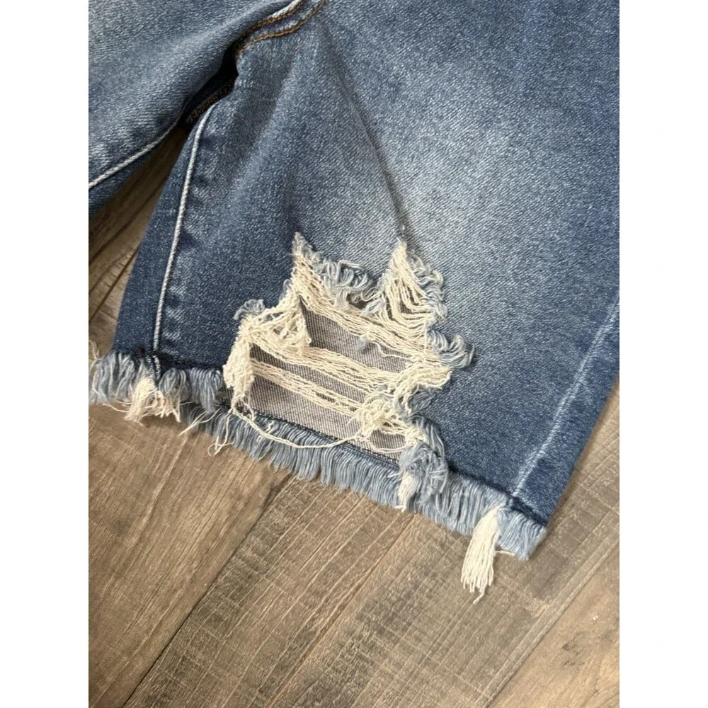 Judy Blue Mid Rise Distressed Cutoff Jorts Women Dark Wash Small 27x6 #JB15280 - Picture 6 of 9
